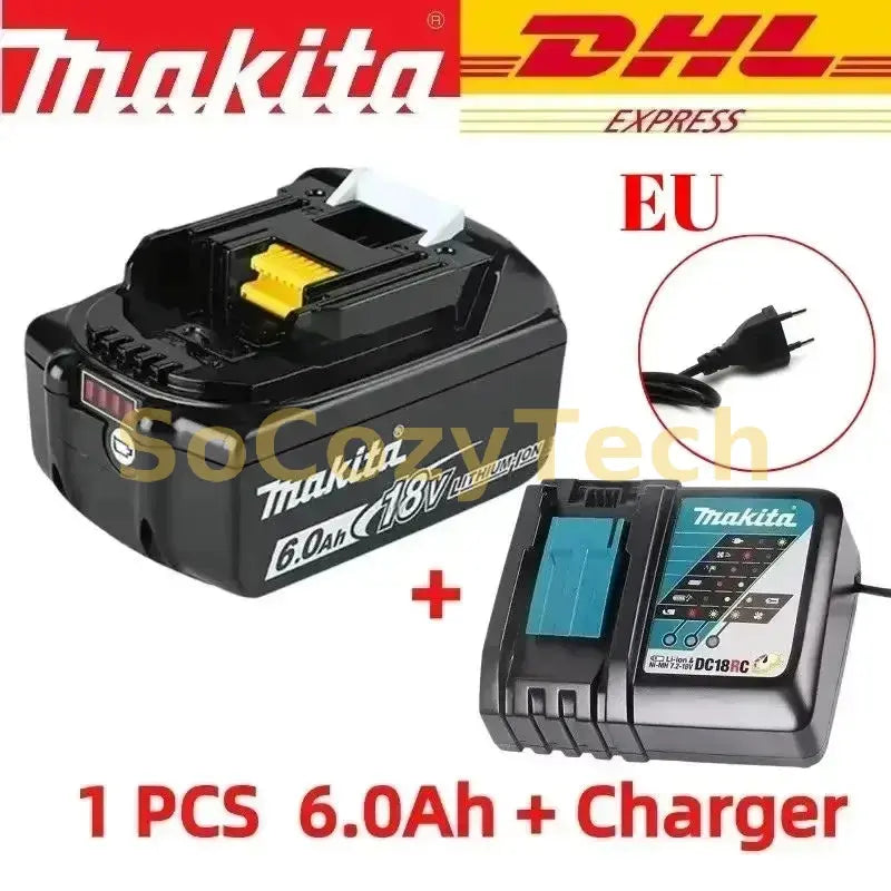 Makita 18V battery for Makita 18V power tools The 18V Makita BL1860B rechargeable battery can replace BL1850B LXT400 Socosytech