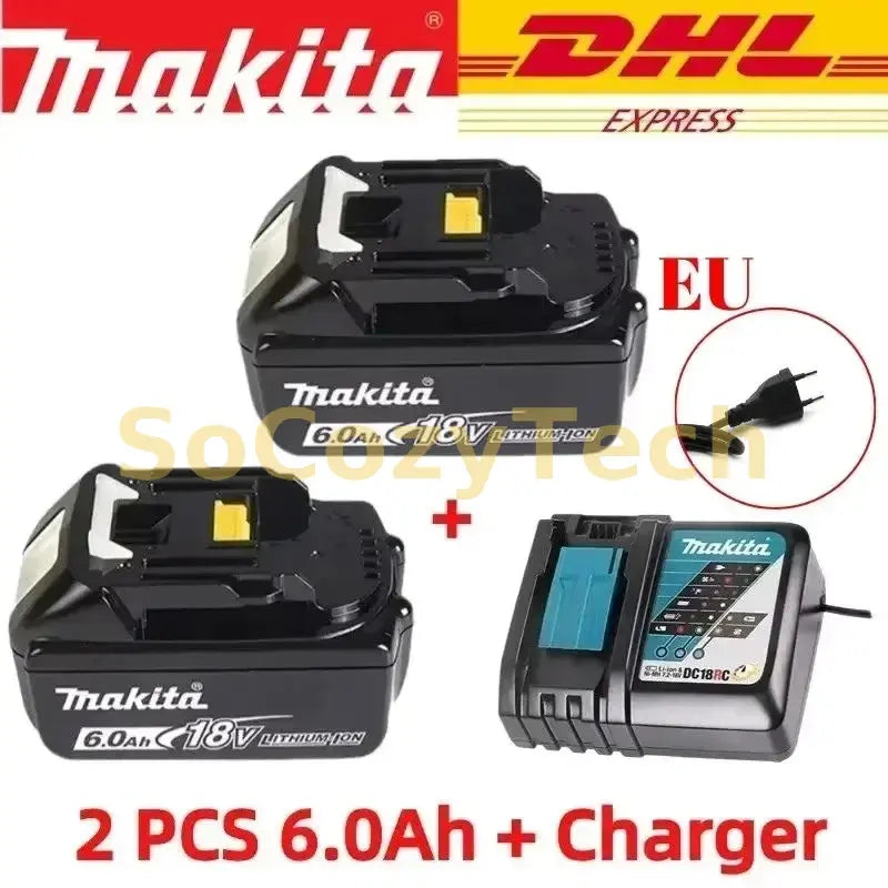 Makita 18V battery for Makita 18V power tools The 18V Makita BL1860B rechargeable battery can replace BL1850B LXT400 Socosytech