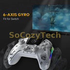 Mamba One V2 Wireless Gaming Controller for Switch/PC/iOS/Android Hall Effect Stick RGB Light 1800mAh with Charging Dock Socosytech