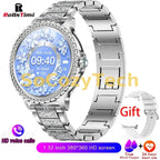 Montre Connectée Luxe Femme – Acier Inoxydable, Appels & Santé, Cadran HD 1.32” Socosytech