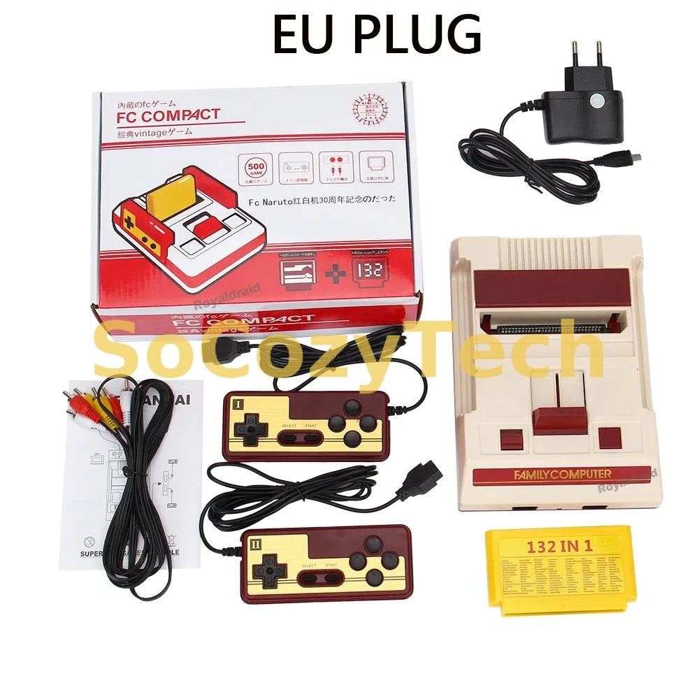 New 8 Bit Retro Classic AV Out TV Video Game Console Family Handheld Game Players For FC Game Compact With 632 Games Socosytech
