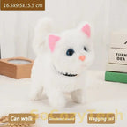 New Electric Simulation Cat Plush Toy Walking Voice Shaking Head Nodding Wagging Tail Cat Pet Toy Children's Birthday Gift Socosytech