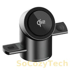 New Truly Qi2 3 In 1 Magsafe Magnetic Touch Button Wireless Charger For Android iPhone iWatch Airpods Fast Charging Dock Station Socosytech