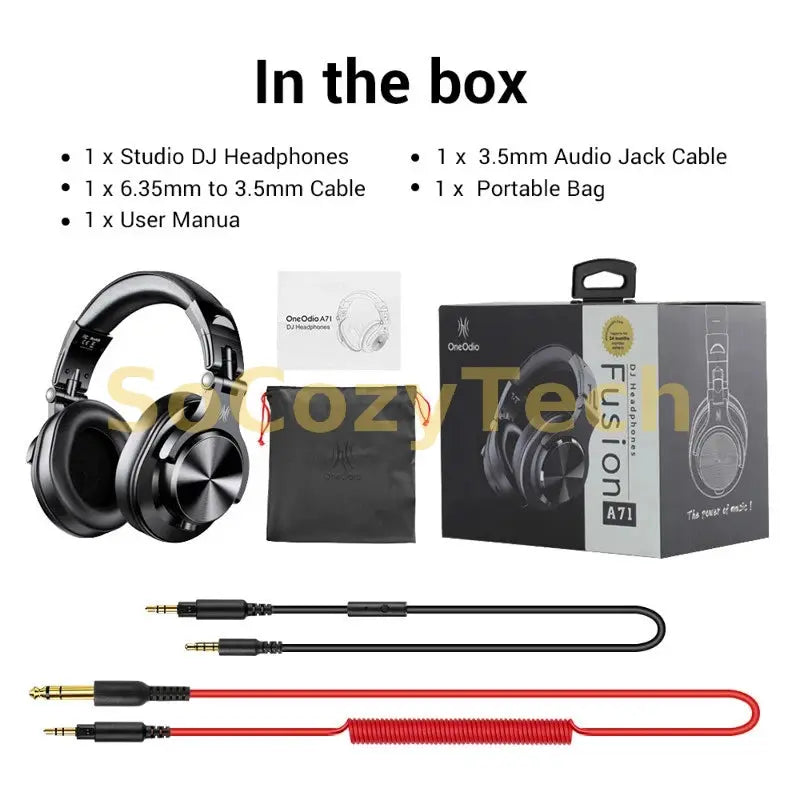 Oneodio A71 Wired Over Ear HiFi Headphones With Mic Studio DJ Headphone Professional Monitor Recording Mixing Headset For Gaming Socosytech