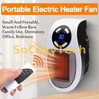 Plug In Electric Heater 500W Portable Room Heater Remote Control Mini Radiator Heating Stove Home Appliance Warmer Socosytech
