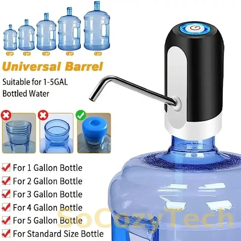 Pompe à Eau Électrique USB pour Bidons 5–20 L Socosytech