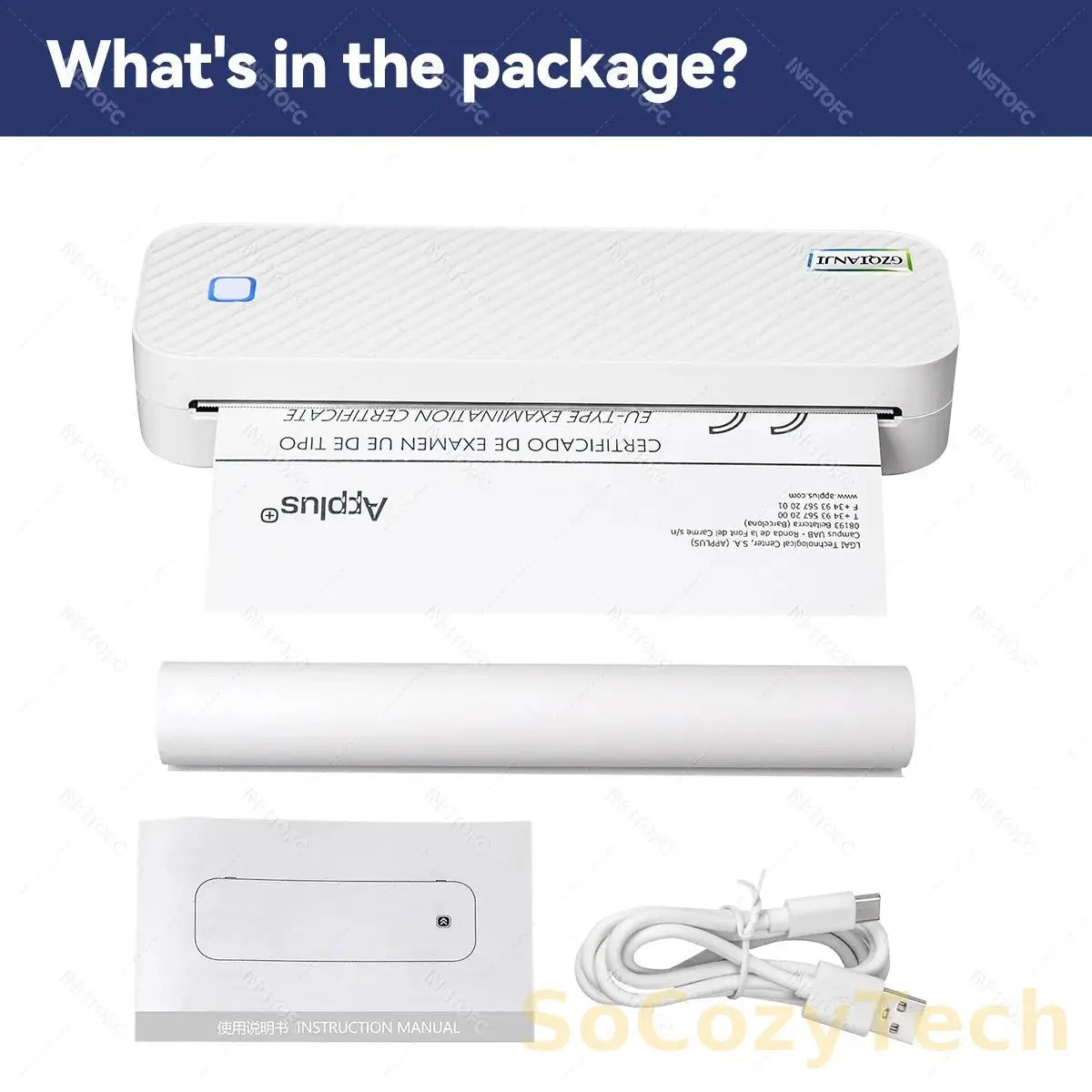 Portable Imprimante Thermique A4 Bluetooth – Photos & Documents PDF Socosytech