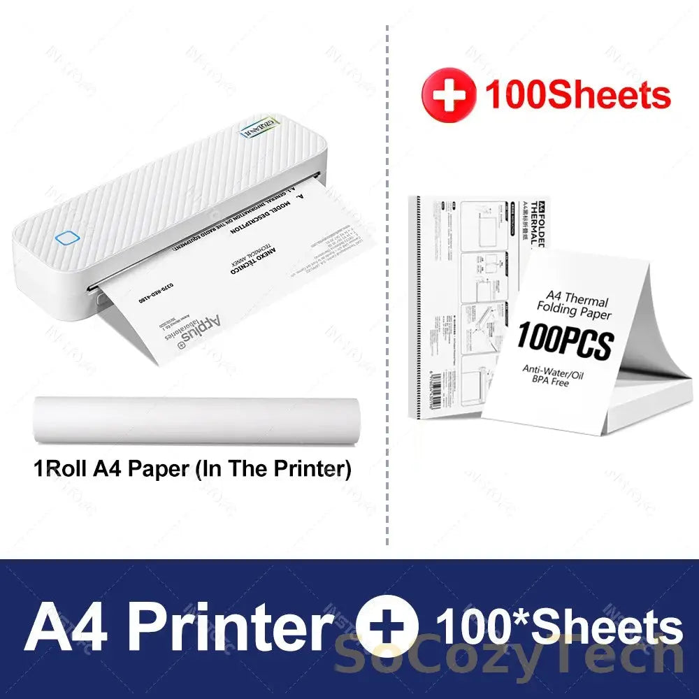 Portable Imprimante Thermique A4 Bluetooth – Photos & Documents PDF Socosytech