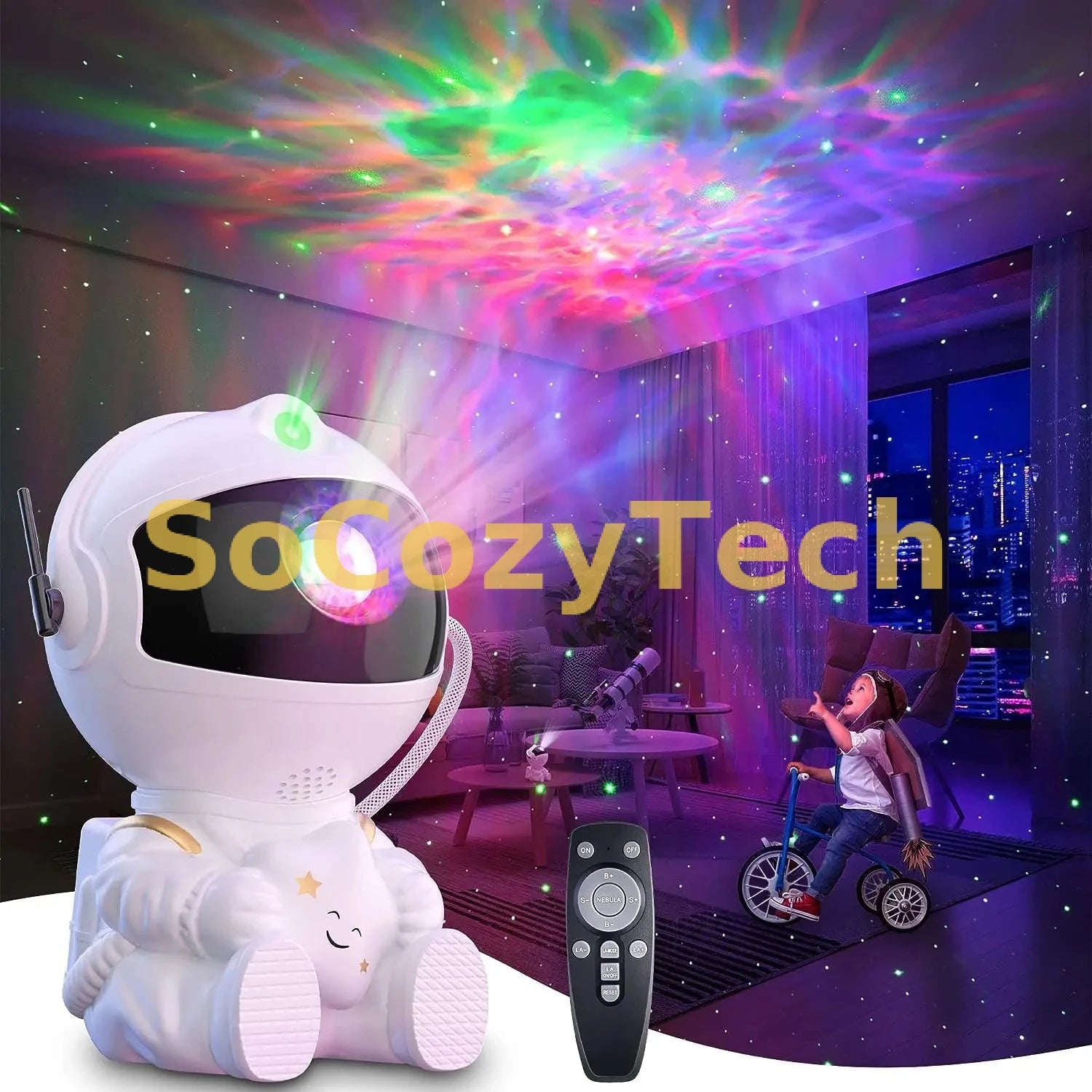 Projecteur Galaxy Astronaute – Veilleuse Ciel Étoilé 360° Socosytech
