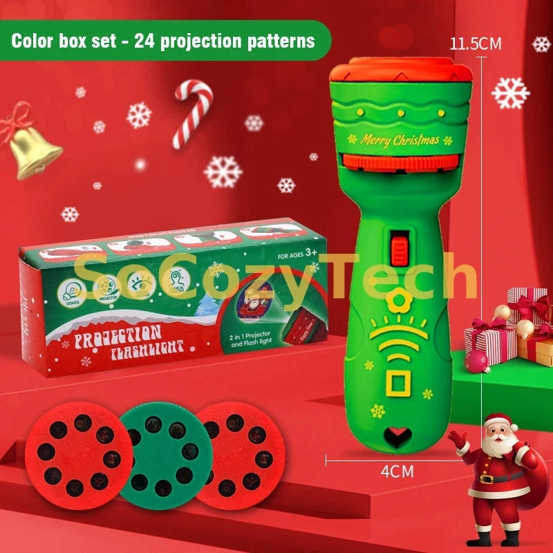 Projecteur d'Images Éducatif pour Enfants – Torche LED avec Disques (Animaux / Dinosaures / Espace) Socosytech