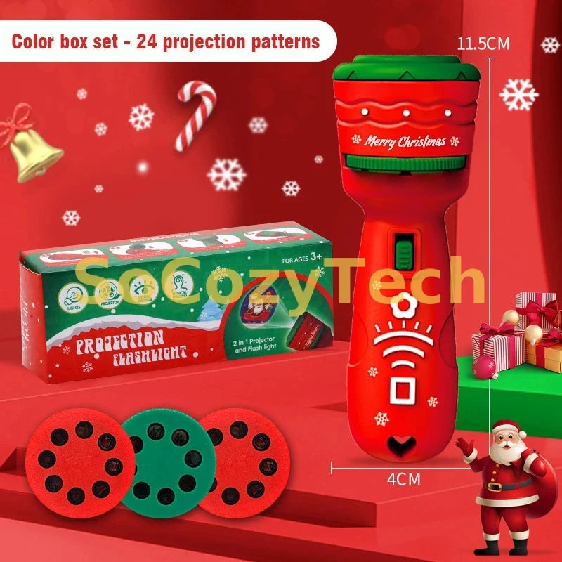 Projecteur d'Images Éducatif pour Enfants – Torche LED avec Disques (Animaux / Dinosaures / Espace) Socosytech