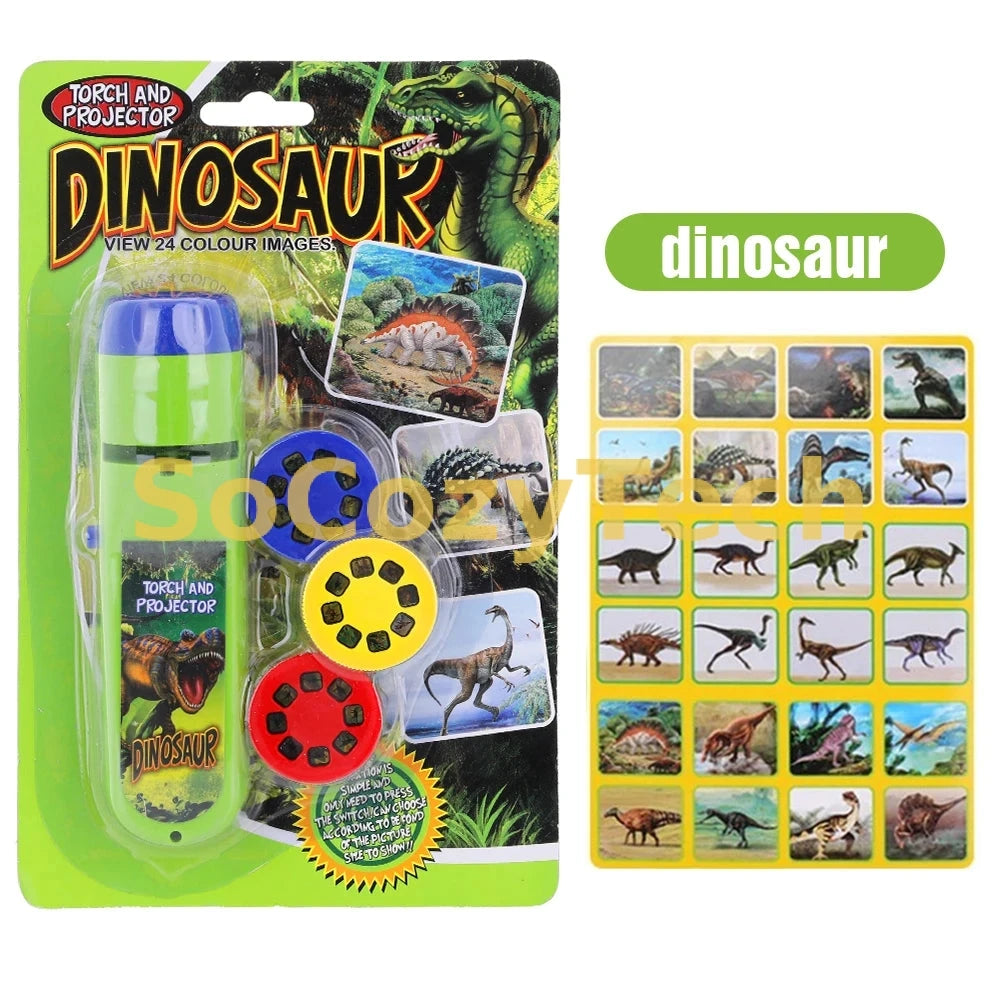 Projecteur d'Images Éducatif pour Enfants – Torche LED avec Disques (Animaux / Dinosaures / Espace) Socosytech