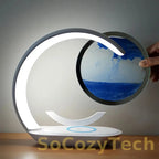 Quicksand Table Lamp USB Wireless Charging Desk Lamp 3D Hourglass Ornaments Sand Painting Night Light for Office Room Decoration Socosytech
