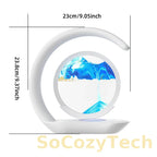 Quicksand Table Lamp USB Wireless Charging Desk Lamp 3D Hourglass Ornaments Sand Painting Night Light for Office Room Decoration Socosytech