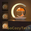 Quicksand Table Lamp USB Wireless Charging Desk Lamp 3D Hourglass Ornaments Sand Painting Night Light for Office Room Decoration Socosytech