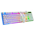 Rainbow Backlit Wired Keyboard and Mouse,Floating Keycap Strong, Wear-resistant,  Comfortable Feel Keyboard for Business Office Socosytech
