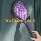 Raquette Anti-Moustiques Rechargeable – Tête Pivotante + Support Lampe UV Socosytech