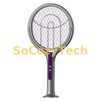 Raquette Anti-Moustiques Rechargeable – Tête Pivotante + Support Lampe UV Socosytech