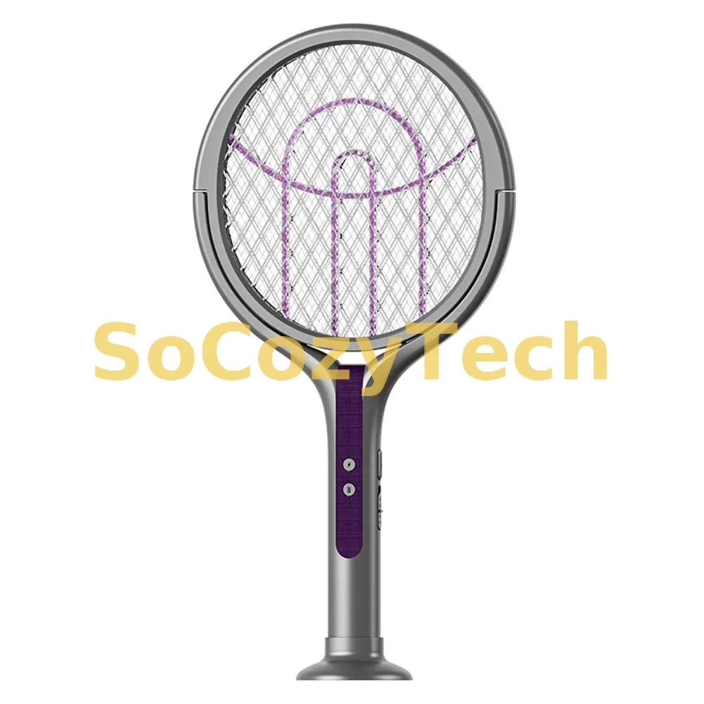 Raquette Anti-Moustiques Rechargeable – Tête Pivotante + Support Lampe UV Socosytech