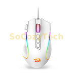 Redragon M612 Predator RGB Gaming Mouse 8000 DPI Wired Optical with 11 Programmable Buttons, White Socosytech