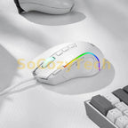 Redragon M612 Predator RGB Gaming Mouse 8000 DPI Wired Optical with 11 Programmable Buttons, White Socosytech