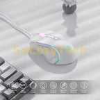 Redragon M612 Predator RGB Gaming Mouse 8000 DPI Wired Optical with 11 Programmable Buttons, White Socosytech