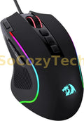 Redragon M612 Predator RGB Gaming Mouse 8000 DPI Wired Optical with 11 Programmable Buttons, White Socosytech