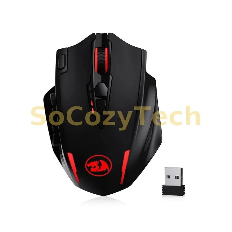 Redragon M913 Gaming 16000 DPI Wired 2.4Ghz Wireless RGB Optical Gamer Mice 16 Programmable Buttons, Black/White Mouse Socosytech