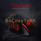 Redragon M913 Gaming 16000 DPI Wired 2.4Ghz Wireless RGB Optical Gamer Mice 16 Programmable Buttons, Black/White Mouse Socosytech