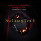 Redragon M913 Gaming 16000 DPI Wired 2.4Ghz Wireless RGB Optical Gamer Mice 16 Programmable Buttons, Black/White Mouse Socosytech