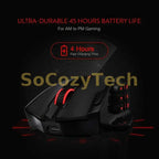 Redragon M913 Gaming 16000 DPI Wired 2.4Ghz Wireless RGB Optical Gamer Mice 16 Programmable Buttons, Black/White Mouse Socosytech