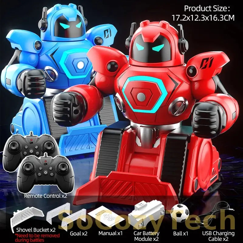 Remote Control Robot Boxing Soccer Fighting Toys For Kids Two Parent-child Interactive DIY Fighting RC Robot Children Gift Socosytech