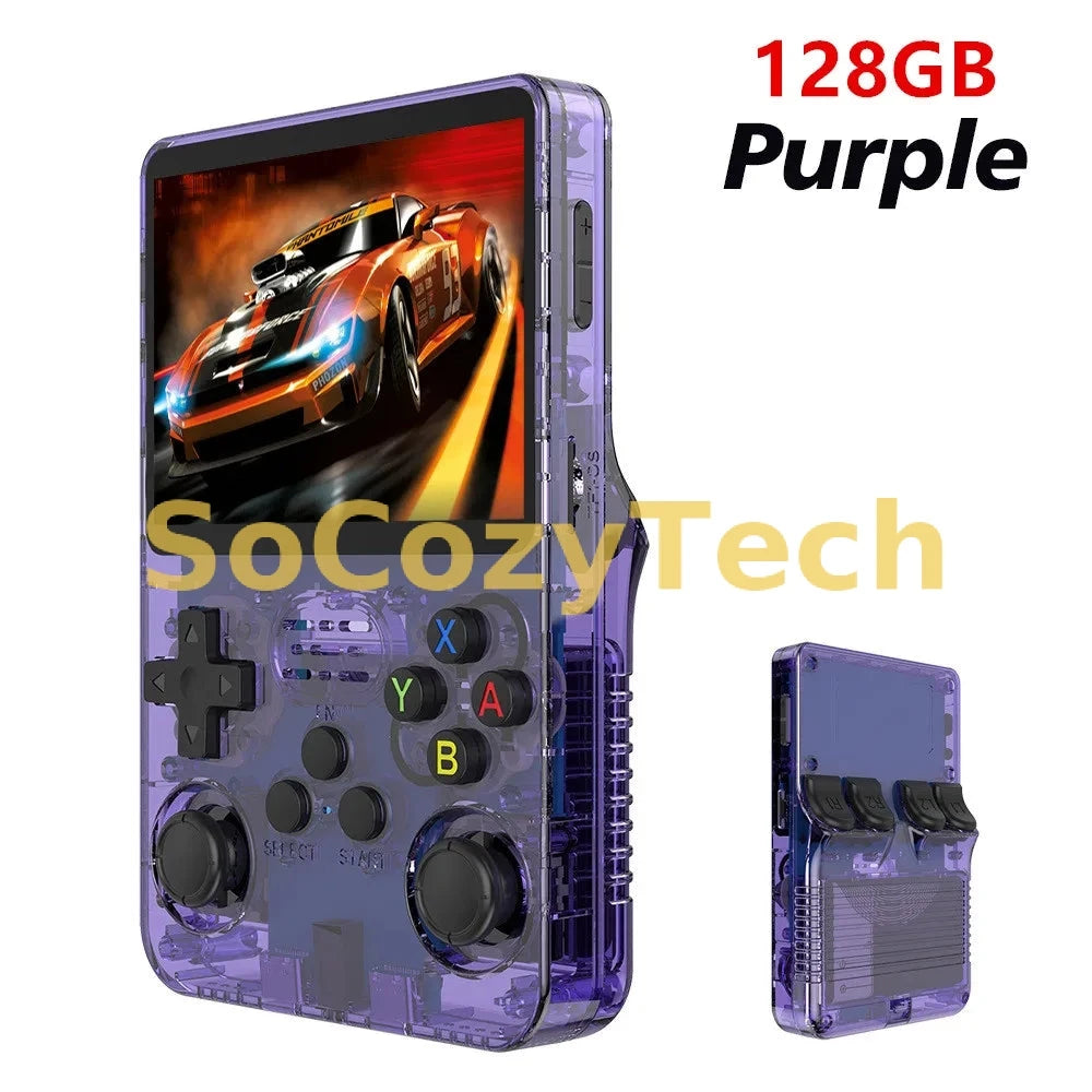 Retro R36S Handheld Video Game Console 3.5 Inch IPS Screen 128GB Preloaded Games Portable Pocket Player Linux System Socosytech