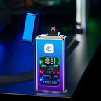 Briquet Plasma USB Arc Double – Allumage Électronique Rechargeable, Anti-Vent, Affichage LED (HB258) Socosytech