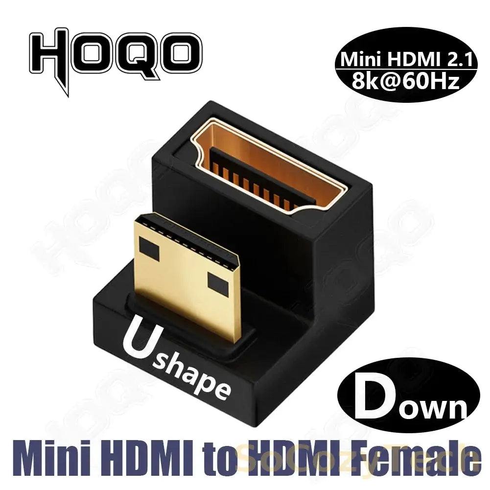 hdmi 90 degree adapter 8k 4k@120Hz 270 degree hdmi angled adapter 360 180 degree mni hdmi to HDMI U shape l type converter Socosytech