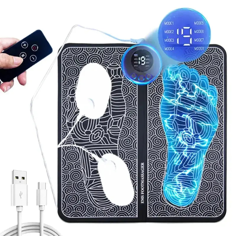 Tapis de massage électrique pour pieds – 8 modes & 19 niveaux – Relaxation & circulation Socosytech