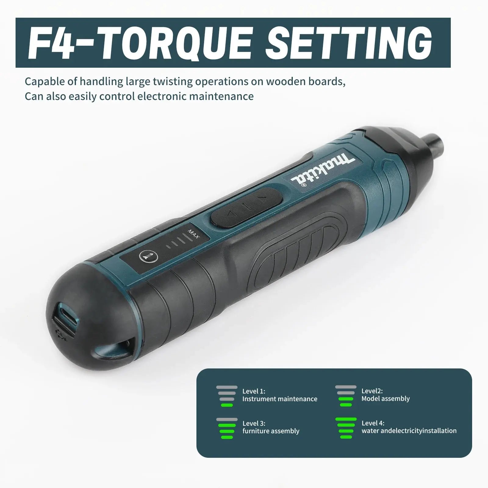 Makita Cordless Electric Screwdriver | 3.6V 5N.m Torque | 1/4" Chuck | 1300mAh Li - ion Battery Socosytech