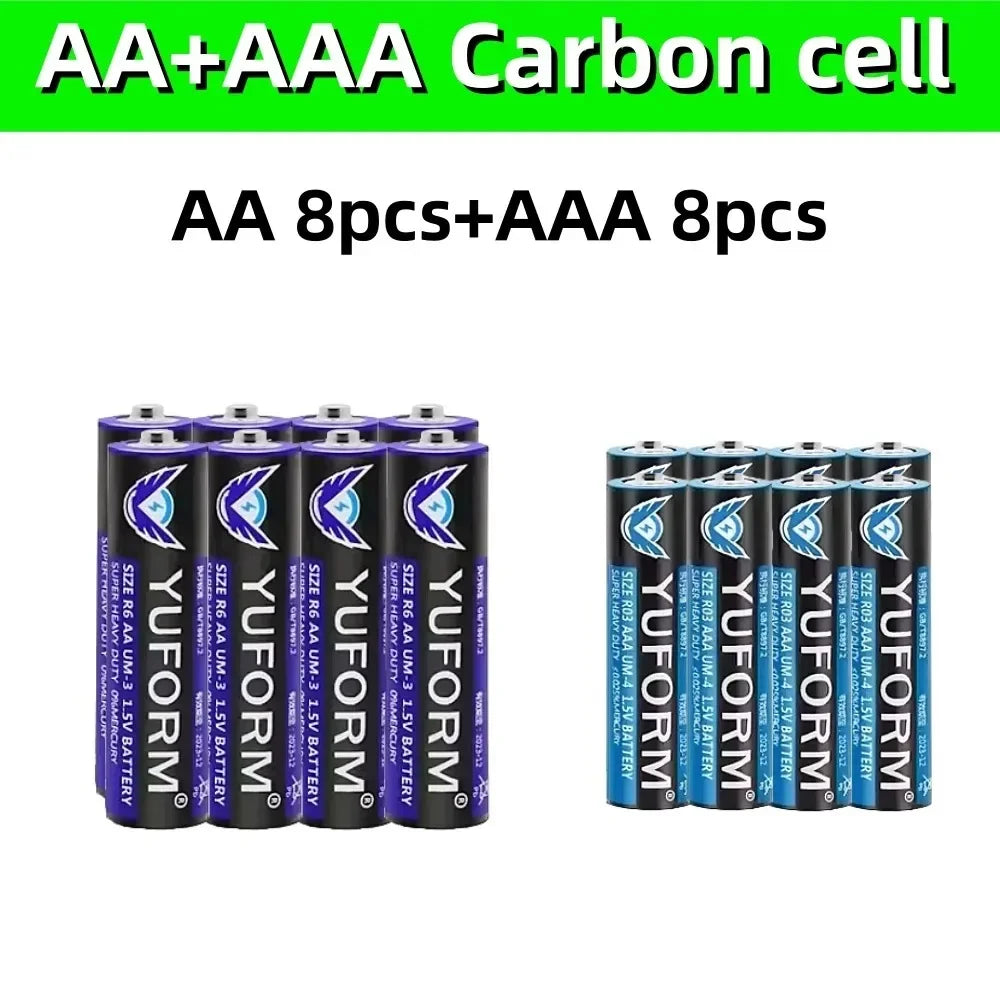 Piles AA/AAA 1.5V Alcalines – Packs 8 à 100 pcs – Yuform Koonenda