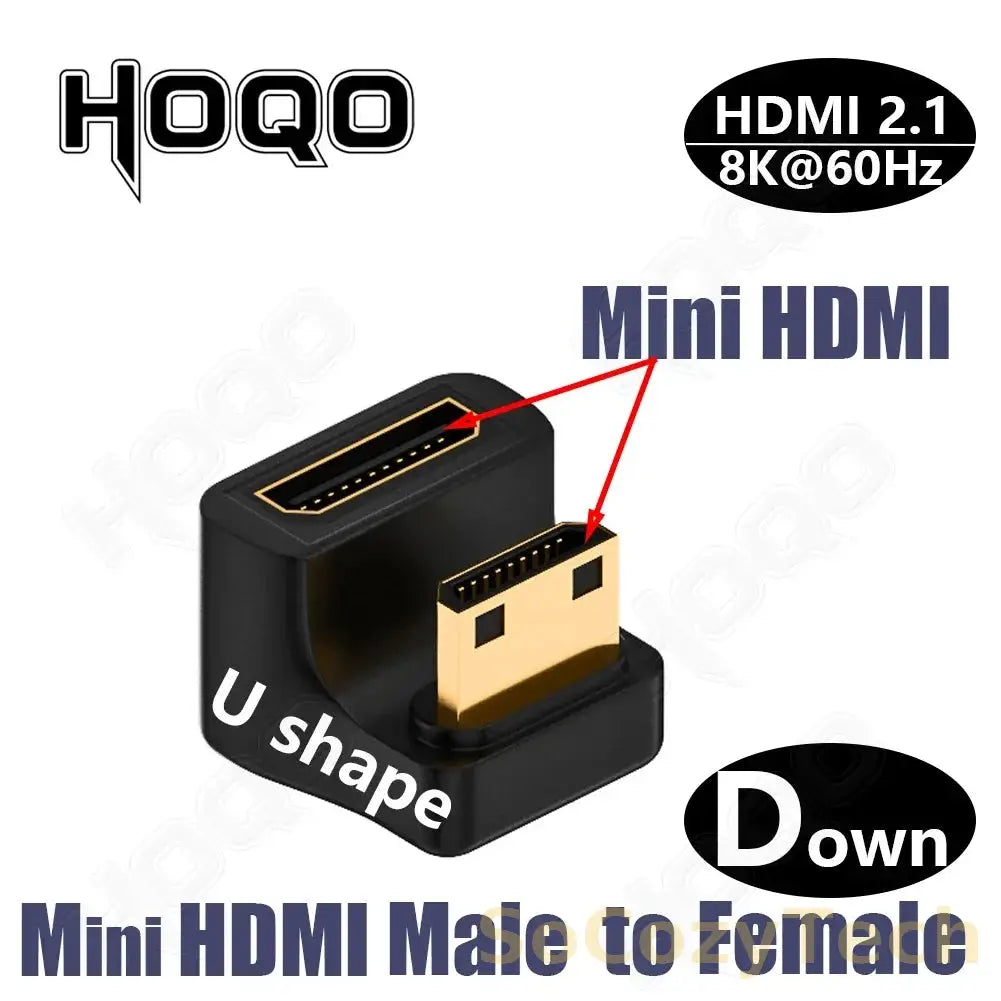 hdmi 90 degree adapter 8k 4k@120Hz 270 degree hdmi angled adapter 360 180 degree mni hdmi to HDMI U shape l type converter Socosytech