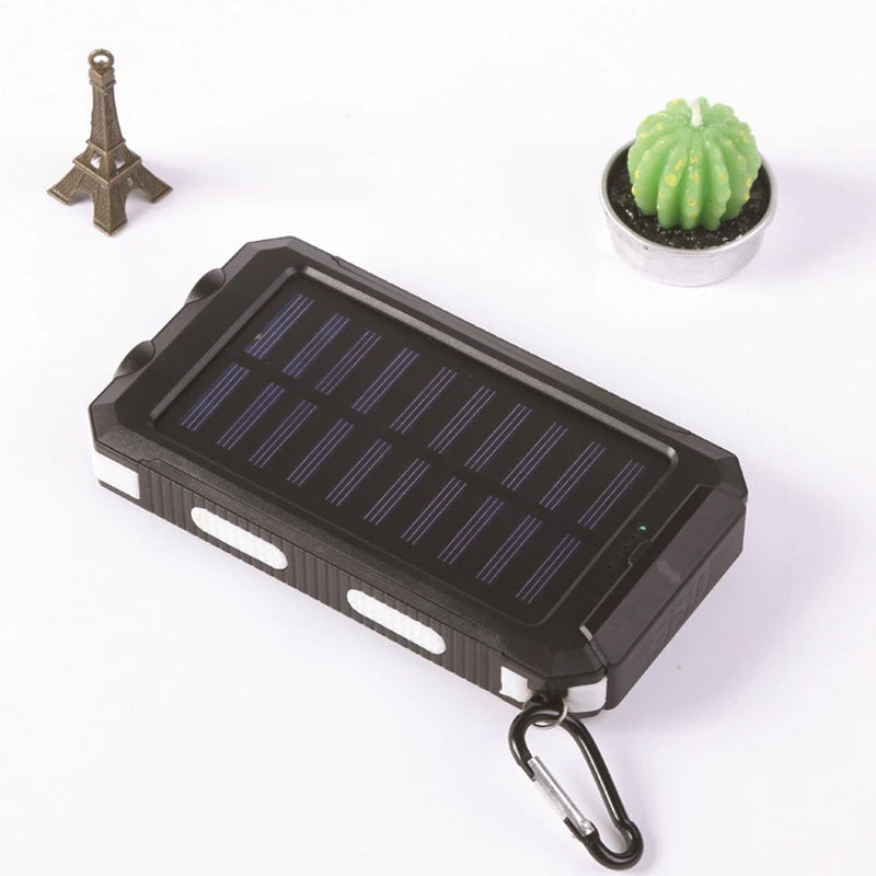 Batterie Solaire 20000mAh – Powerbank Étanche avec Boussole & Double USB