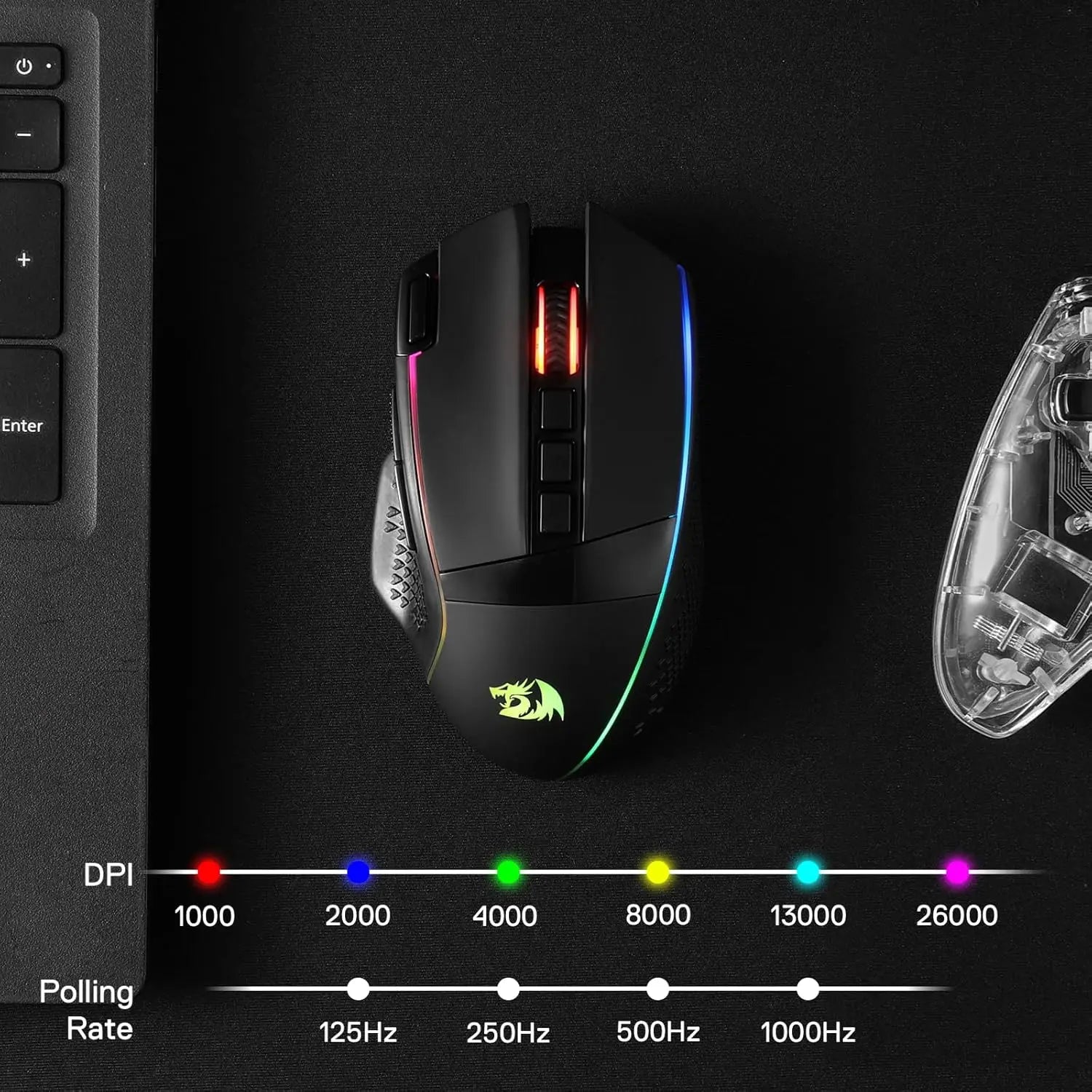 Redragon M991 Souris Gaming Sans Fil 26000 DPI RGB – Socosytech