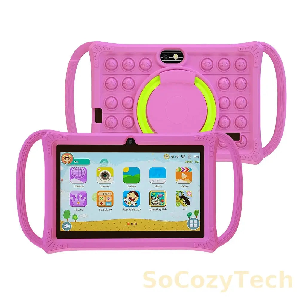 Tablette Enfant 7" Android 12 – RAM 4GB + 64GB – Coque Antichoc – Contrôle Parental & WiFi Socosytech