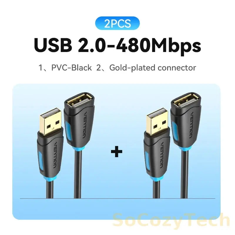 Vention USB 3.0 Extension Cable USB 3.0 2.0 Cable Extender Data Cord for PC Smart TV Xbox One SSD Fast Speed USB Cable Extension Socosytech