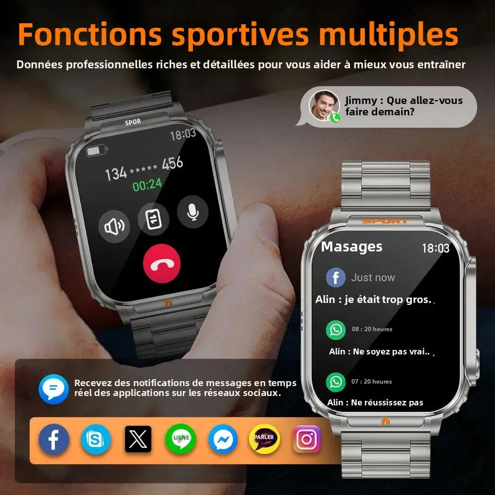 Montre Connectée LIGE P60 – Appels Bluetooth, Batterie 500 mAh, Sport & Santé – Android iOS Socosytech