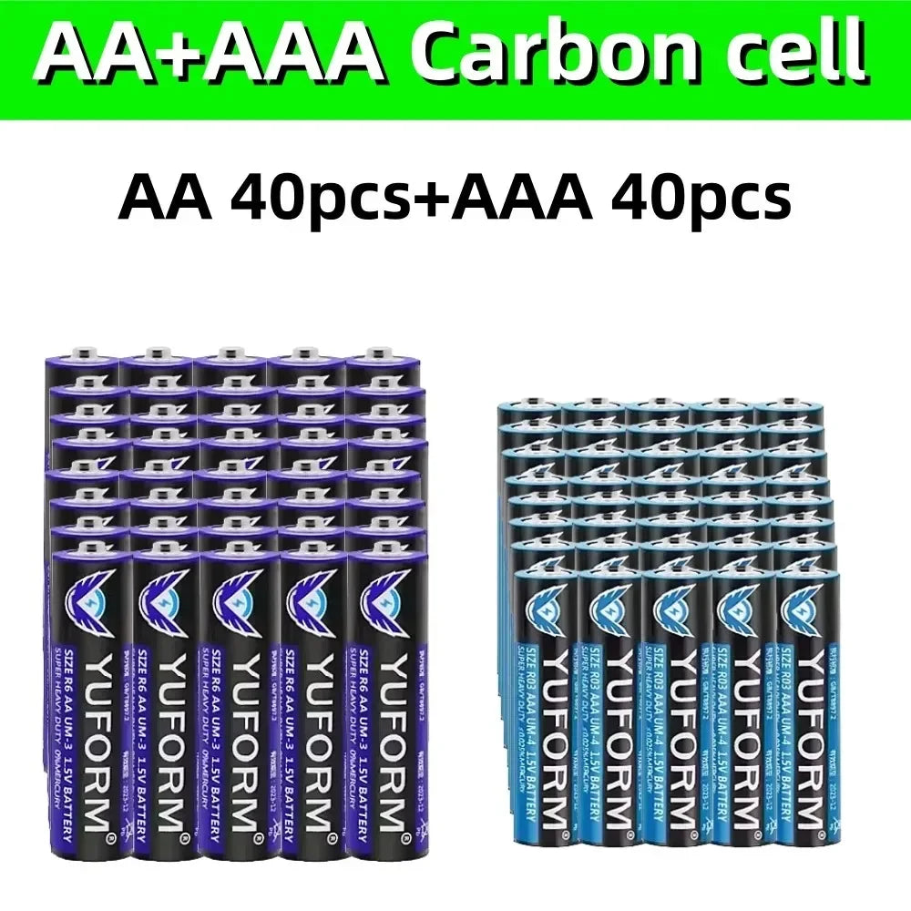Piles AA/AAA 1.5V Alcalines – Packs 8 à 100 pcs – Yuform Koonenda