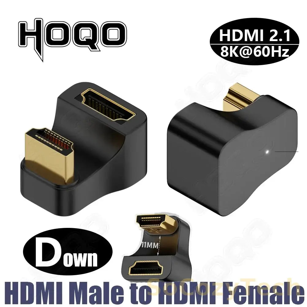 hdmi 90 degree adapter 8k 4k@120Hz 270 degree hdmi angled adapter 360 180 degree mni hdmi to HDMI U shape l type converter Socosytech