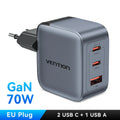 Chargeur GaN 70W Triple Port USB-C / USB-A–Vention Socosytech