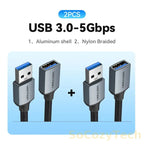 Vention USB 3.0 Extension Cable USB 3.0 2.0 Cable Extender Data Cord for PC Smart TV Xbox One SSD Fast Speed USB Cable Extension Socosytech