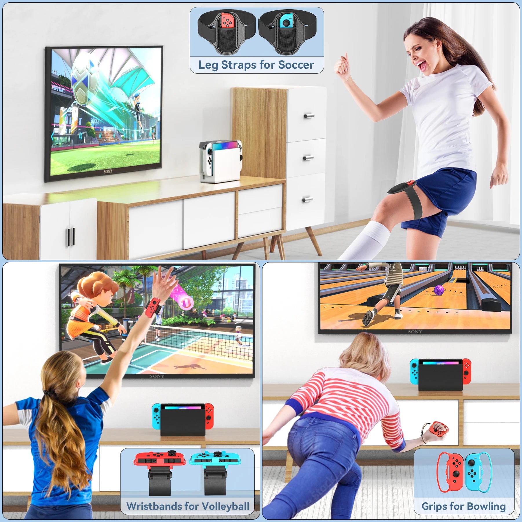 Kit Accessoires 15-en-1 Switch / Switch OLED – Set Sports + Station de Rangement – OIVO