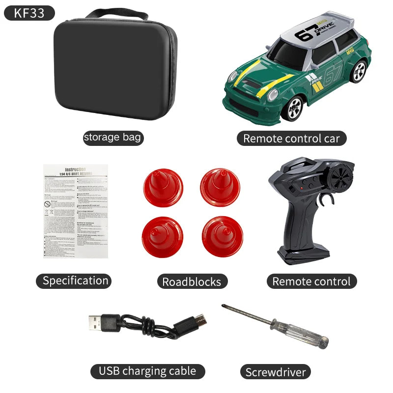 Mini Voiture RC Drift 4WD KF20 – Échelle 1:64 | Socosytech